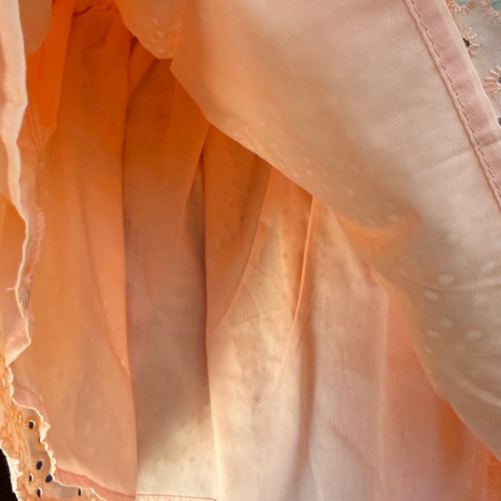 Little Lass Peach Eyelet Button-Down Dress Size 6 - Picture 6 of 6